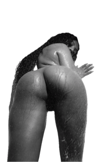 a black and white photo of a woman's butt